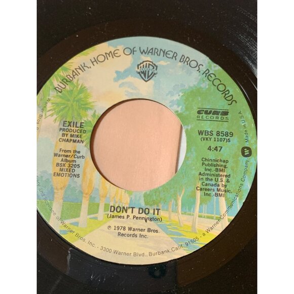 Vintage 1978 Exile "Kiss You All Over" / "Dont Do It" 7" Vinyl Record 45 RPM War - Picture 4 of 4